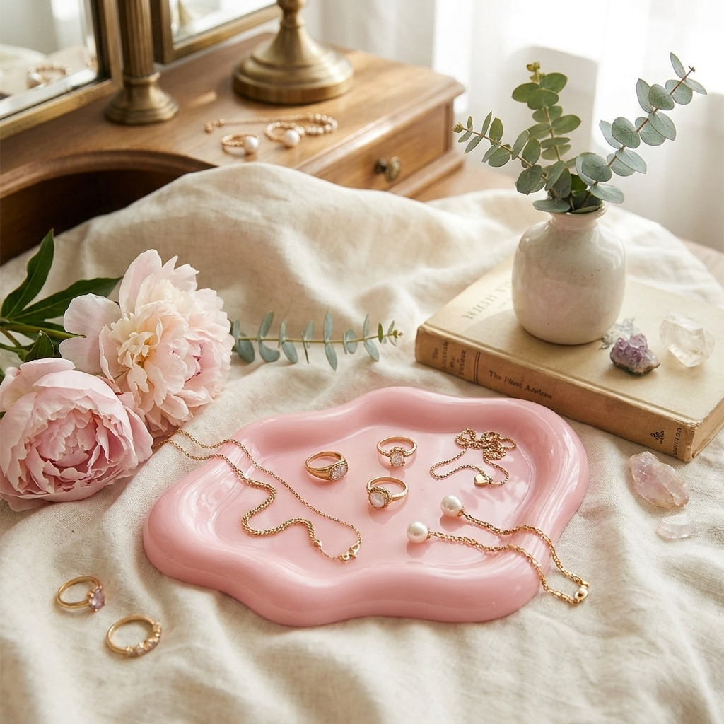 New High Quality Durable Creative Plastic Jewelry Tray Mini Cloud Shape Storage Plate Jewelry Display Plate Watches/Keys Storage