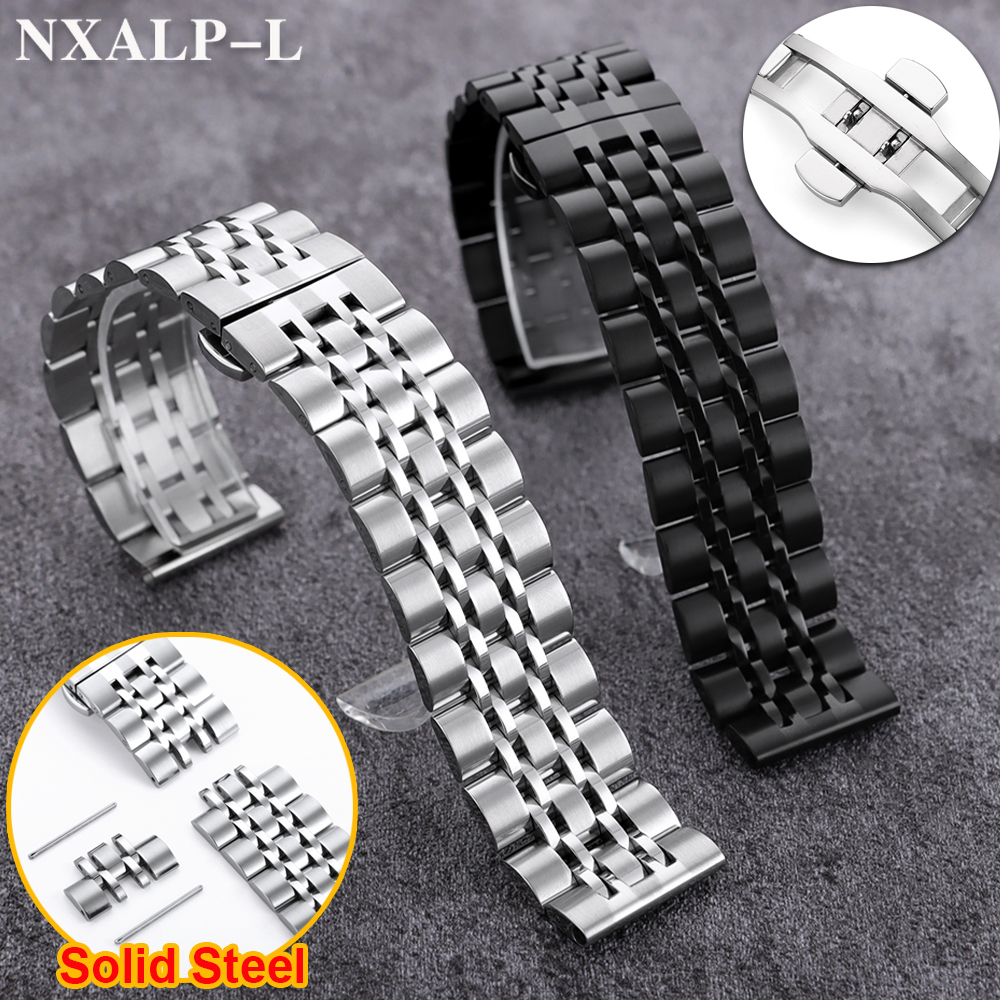 Solid Stainless Steel Watch Band Quick Release 20mm 22mm for Tissot for Citizen for Seiko Wristband Butterfly Buckle Metal Strap