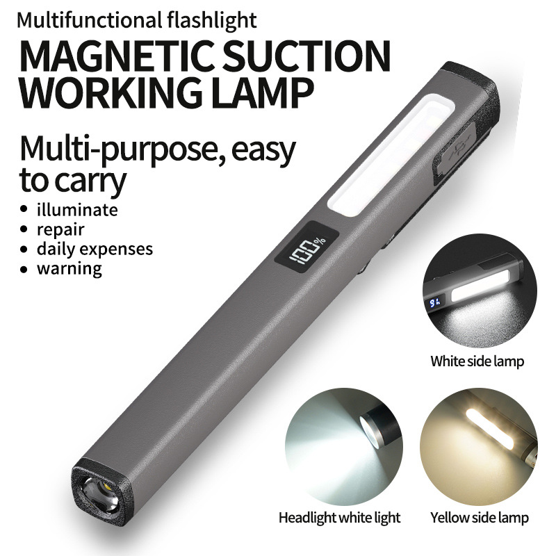 COB Rechargeable LED Work Light Magnetic Inspection Pen Strong Magnetism Inspection Light LED