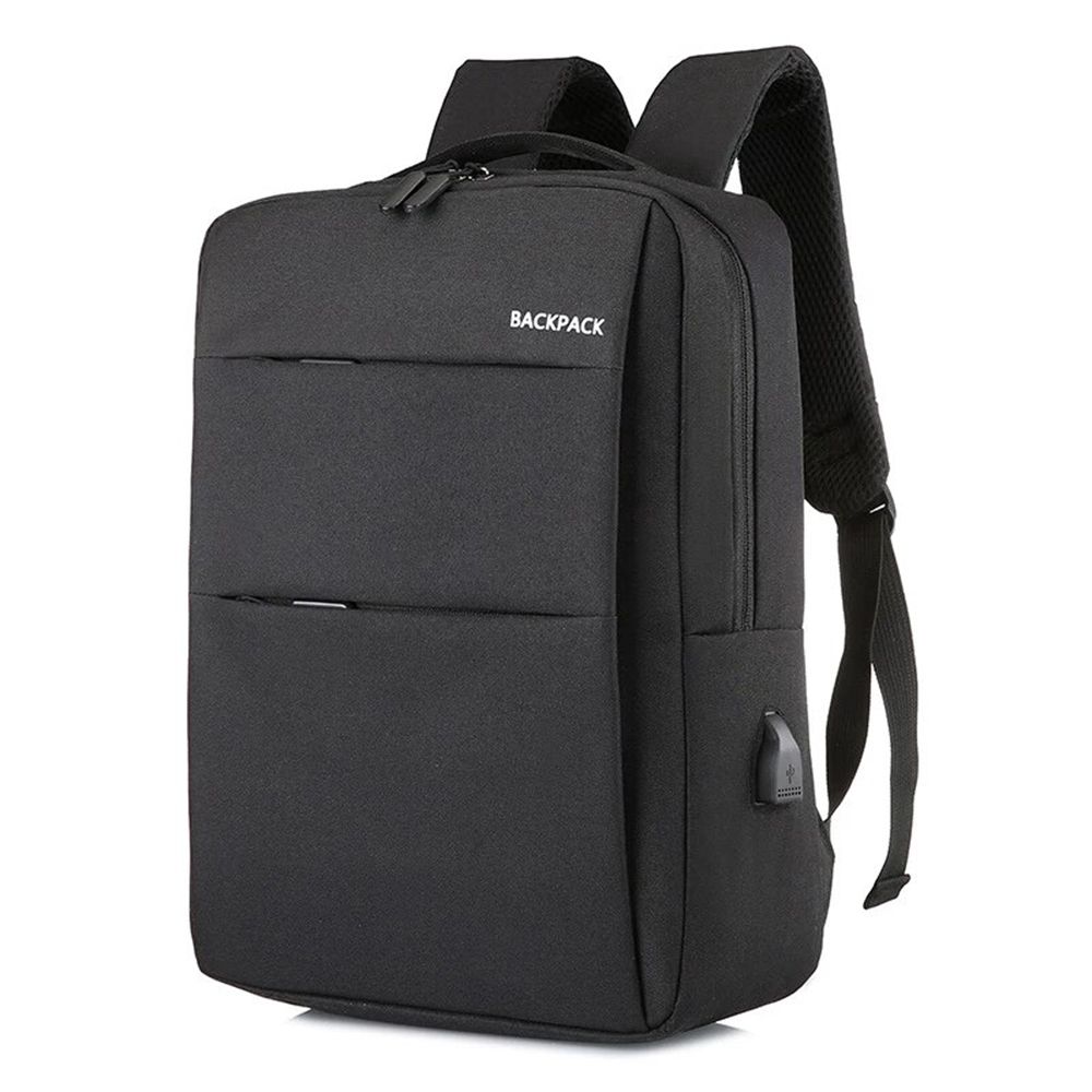 Fashion Laptop Bag Travel And School College Backpack With Smart USB Charging Port for Men and Women - Black Color