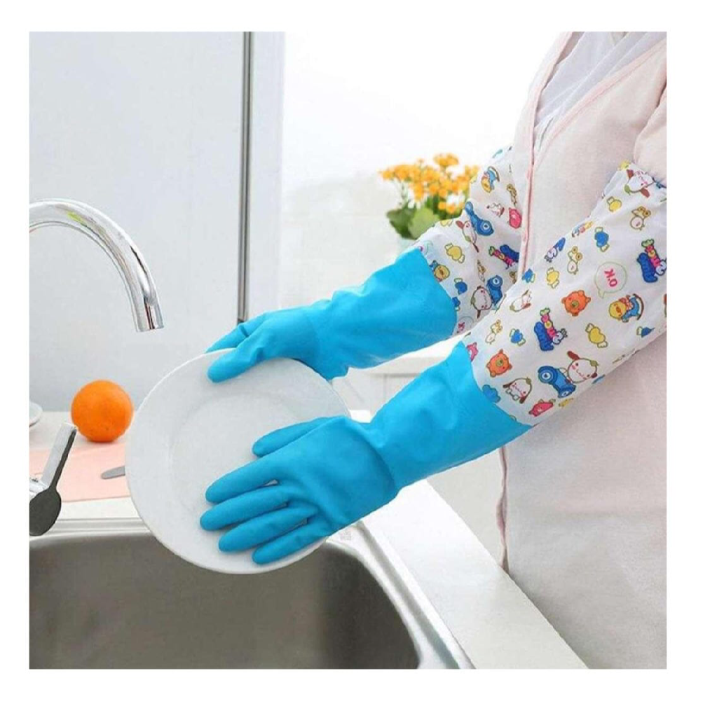 Dish Washing Inside Fur Having Long Gloves Pair | Useful for Washing and Other Work in Winter