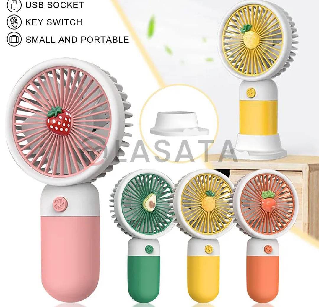 Cute Korean Design Mini Portable Fan with Lithium Rechargeable Battery | 3 Speed Mode | ~ USB fan | USB Rechargeable