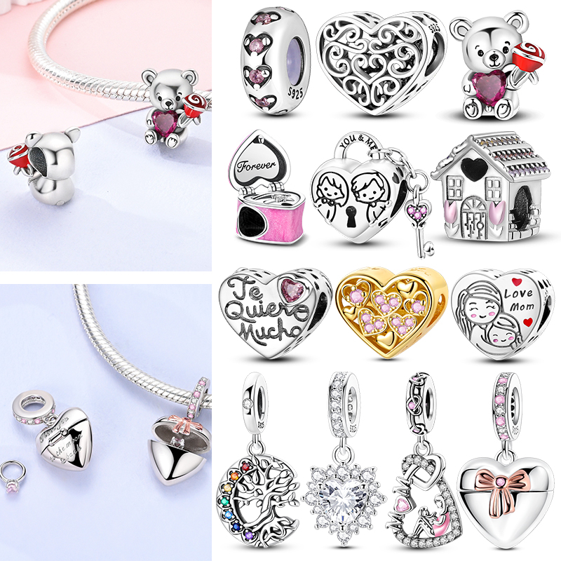 Fit Original 925 Sterling Silver Charms Beads Boy Girl Mother Charms Pendant for Bracelet Necklace Women Jewelry Gift