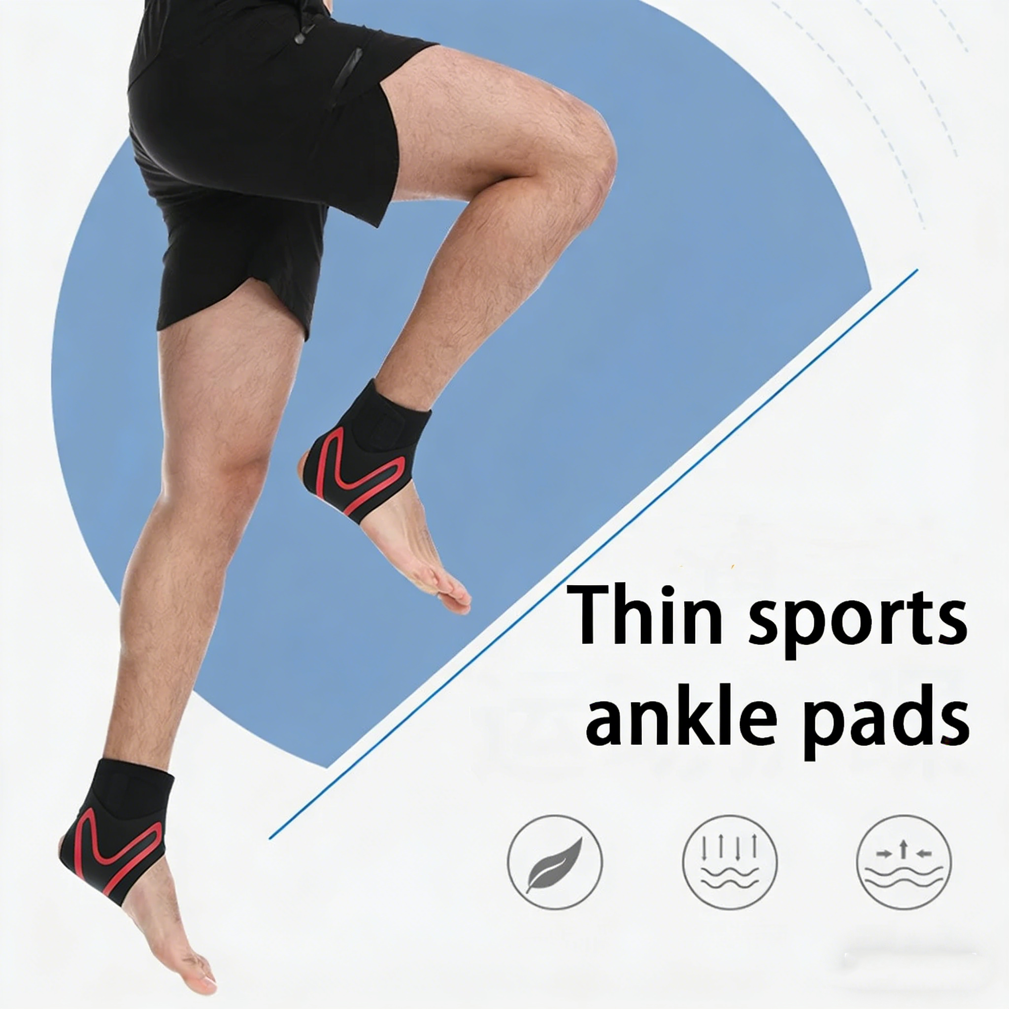 6pcs Thin Adjustable Ankle Brace for Men & Women, Breathable Ankle Support Wrap for Sports, Recovery, Pain Relief Stabilization