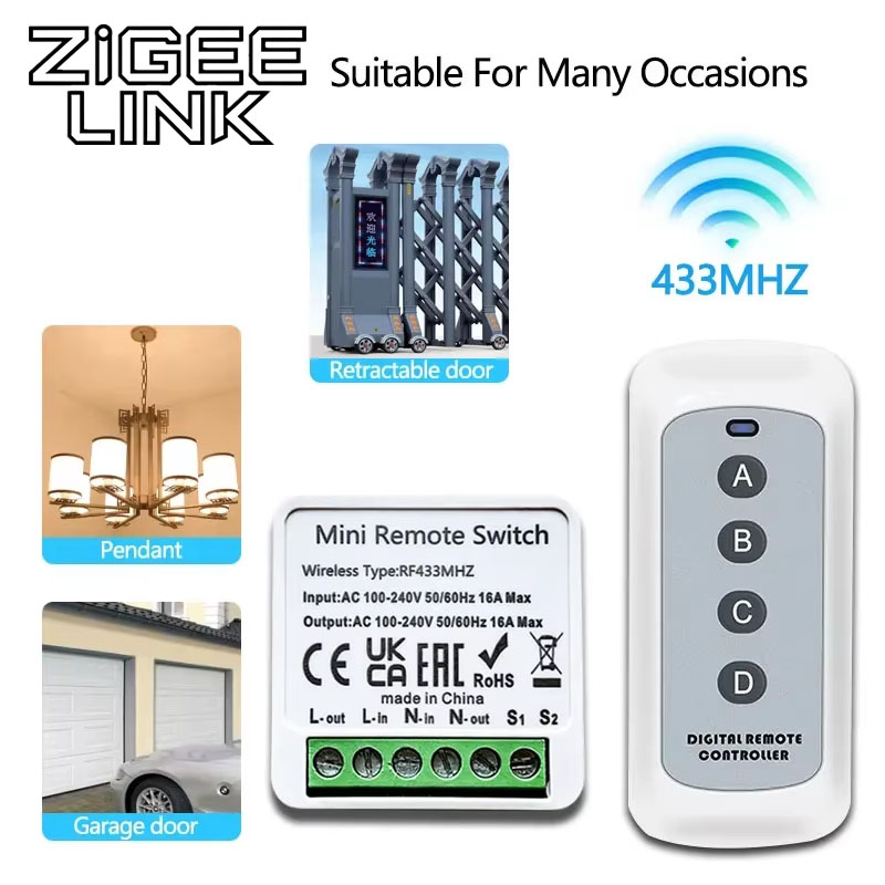 1/2/3 gang 433Mhz smart push Wireless Switch Light RF Remote Control 110V 220V Receiver home Wall button Ceiling Lamp