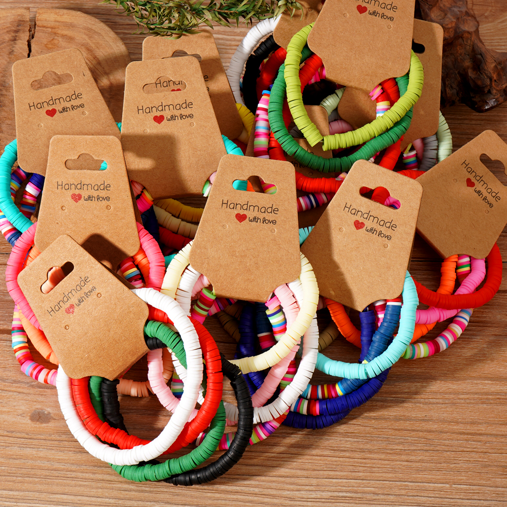 4pcs/Set New Arrival 2024 Hot Sell Colorful Heishi Random Handmade Beaded Women Bracelet Set Boho Jewelry Mixcolor Clay Bracelet
