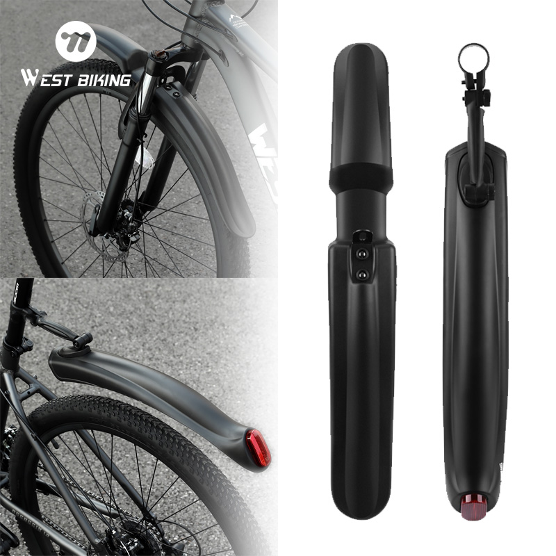WEST BIKING 2pcs Bicycle Fender Mountain Bike Fender Reflective Warning Front Rear Cycling Mudguard MTB Road Bike Accessories