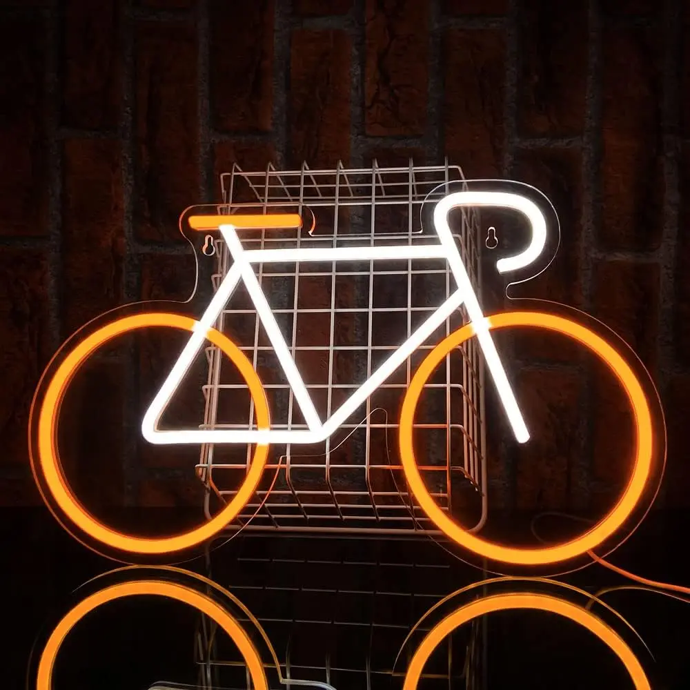 Bicycle Neon Sign Dimmable LED Neon Light for Bike Shop Garage Workshop Man Cave Bedroom Living Room Cafe Bookstore Wall Decor