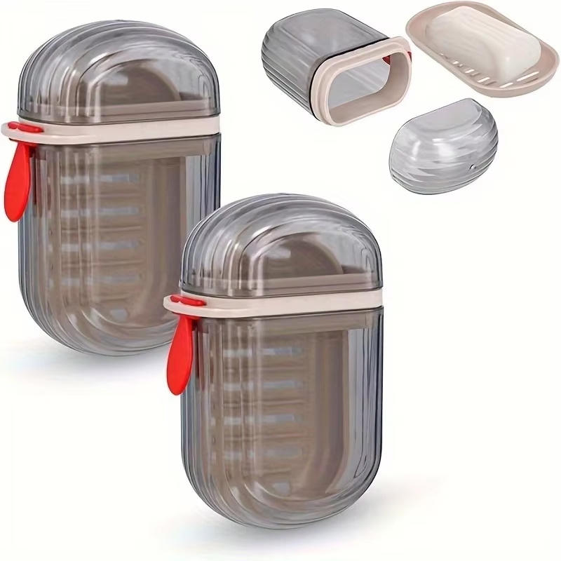1/2pcs Mini Travel Soap Box with Lid Sealed and Drainable Portable Small Soap Box for Business Trip Travel Creative Soap Box