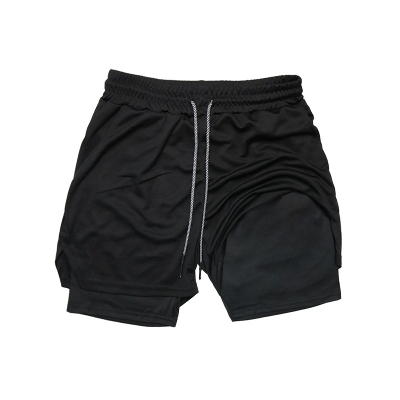 Solo Leveling Print 2IN1 Running Workout Shorts for Men Gym Performance Compression Shorts with Phone Loop Athletic Activewear