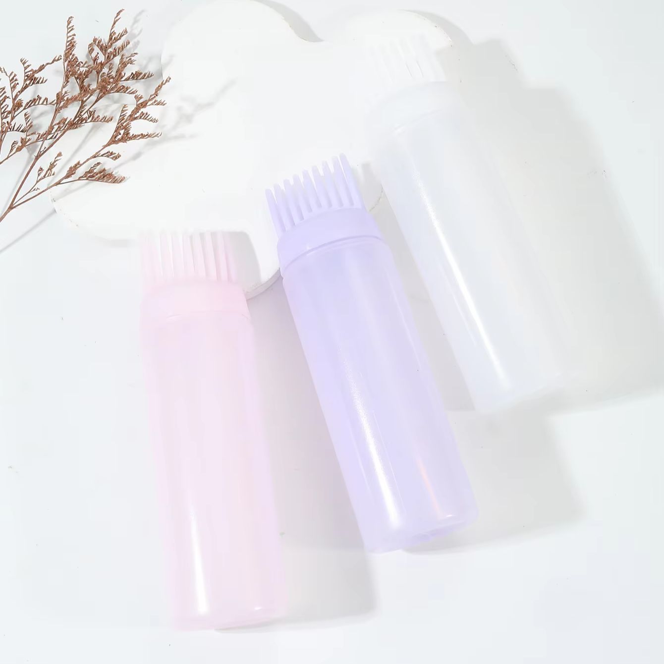 1pc Comb Style Hair Dye Application Bottle, Hair Dye Brush Bottle, With Markings, Reusable for Hair Accessories