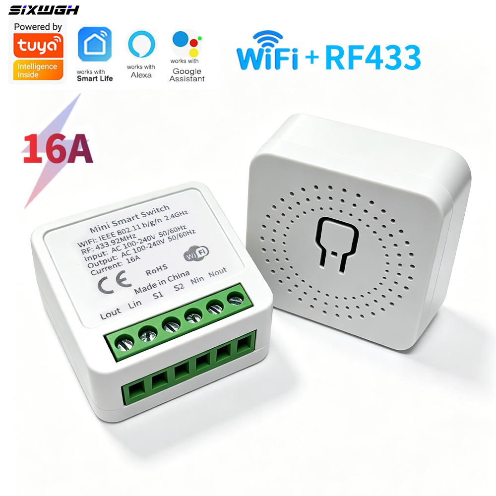 16A Tuya WiFi Smart Switch Support RF 433MHZ Works With Smart Life App Alexa Home Voice Control for Home Automation