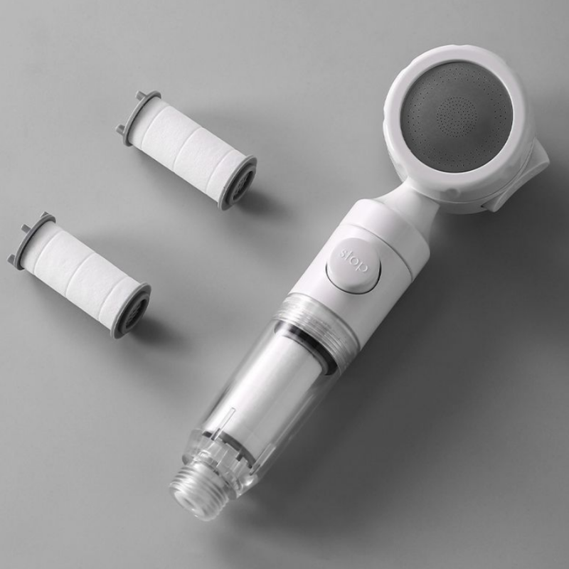 Travel Portable Pressurized Shower Head Water Filter Antibacterial Shower Nozzle Purification Showerhead For Hotel Bathroom Use