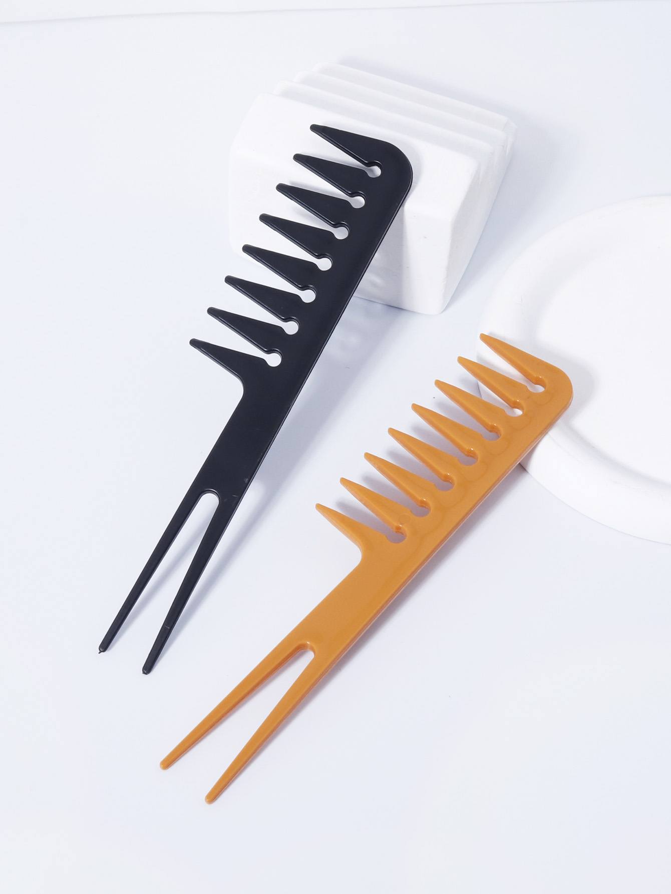Double Fork Wide Tooth Comb, Double-Sided Comb, African Comb, Suitable for Both Men and Women for Hair Accessories