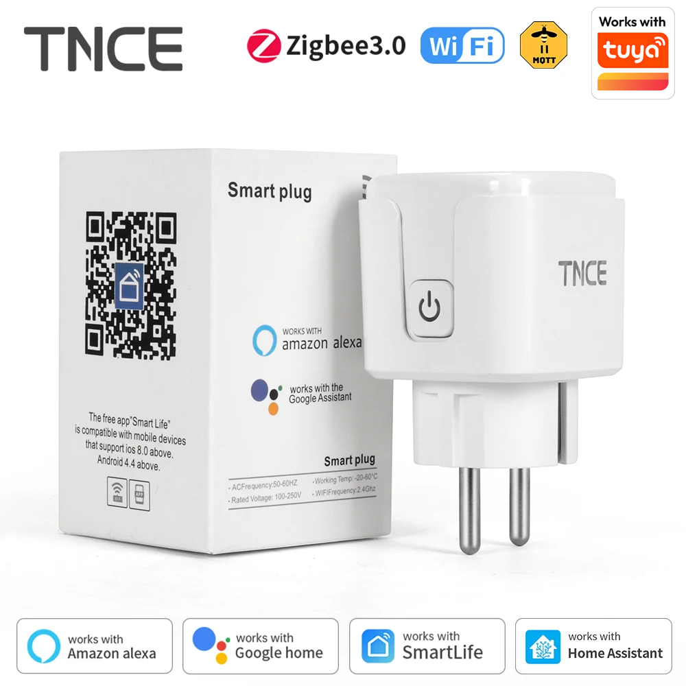 Szaoiju Smart Plug WiFi Socket EU 16A/20A With Power Monitor Timing Function Tuya Smart Life APPAlexa Home