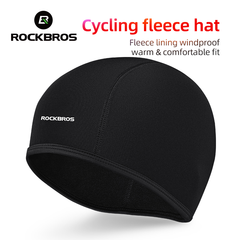 ROCKBROS Cycling Cap Winter Men Fleece Keep Warm Hat for Motorcycle Ski Outdoor Sports Windproof