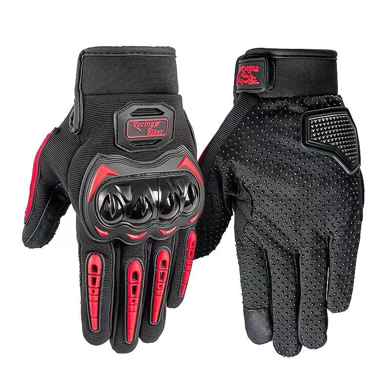 Motorcycle Gloves Black Racing Genuine Leather Motorbike Road Riding Team Glove Men Summer Winter Cycling Gloves