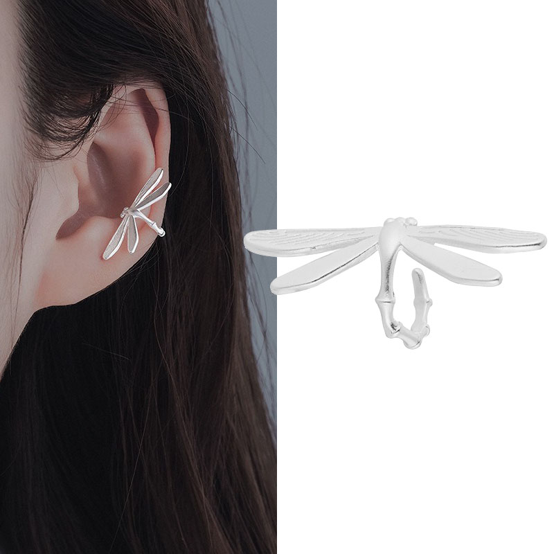 A Girl 1Pcs Vintage Delicate Dragonfly No Hole Ear Bone Clip Earrings for Women New Fashion Jewelry Party