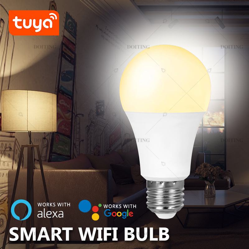 Tuya E27 B22 EU UK Standard 220V 15W WIFI Bulb Voice Control Smart Life APP Timing Adjustment Works With Alexa Google Home