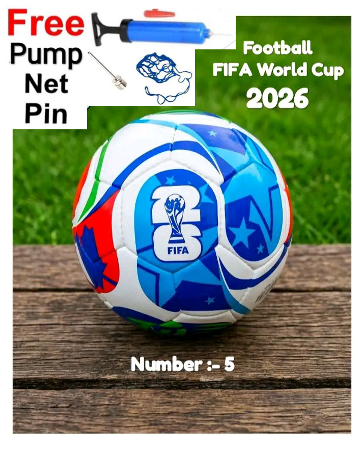 Football " FIFA World Cup 2026" Number 5 with Free Pump,Net,Pin