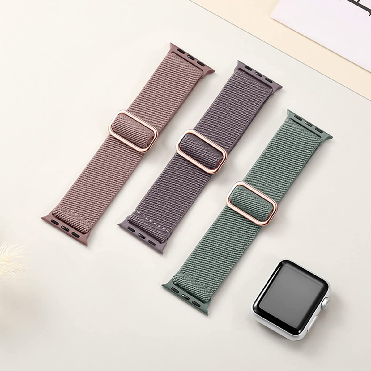 3Pcs Nylon Elastic Starp for Watch Band Series10/11 42mm 46mm Sport Stretchy Nylon Loop for iWatch Series10 9 8 7 6 5 4
