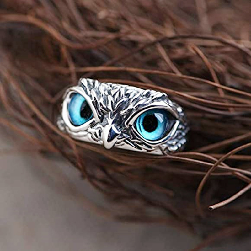 Fashion Charm Vintage Owl Ring for Men Women Cute Animals Owl Youth Gothic Rings Adjustable Jewelry Accessories s