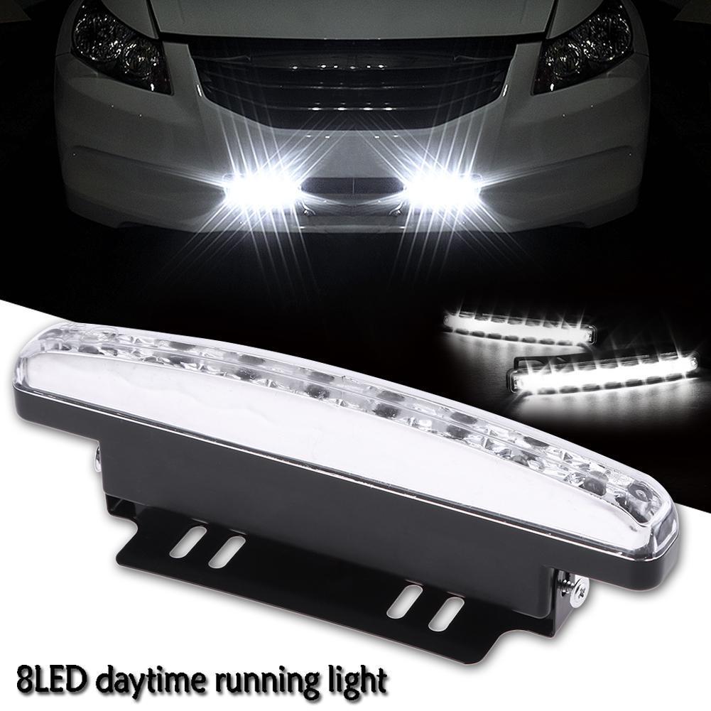 Universal Waterproof 8LED Car Motorcycle Daytime Running Light Lamp