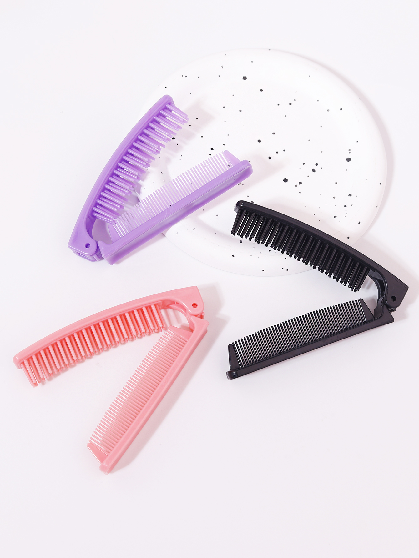1/3pcs Travel Portable Fashionable Comb, Foldable Anti-Static Plastic Comb, Compact Pocket Comb, Special for Real Hair