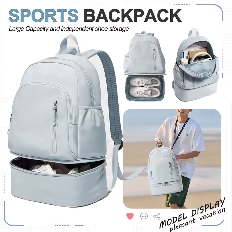 Gym Backpack for Women Men, Gym Backpack with Compartment for Shoes and Wet Clothes, Sports Bag for Fitness, Swimming and Travel