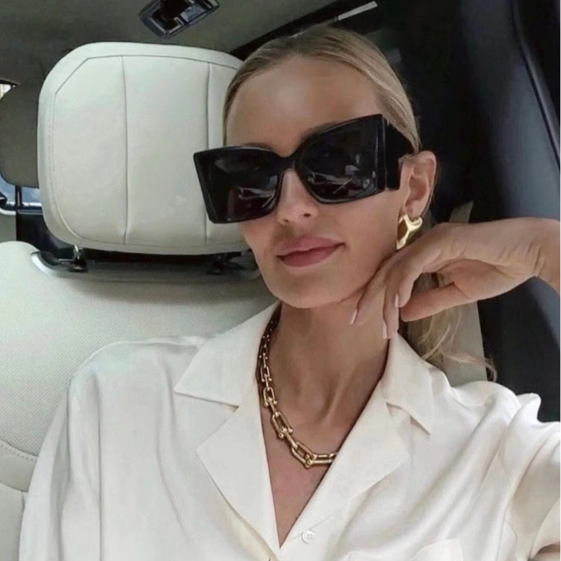 Hiking Camping New Brand Square Anti Light Glasses Women Anti UV Big Frames Shades Design Personality Retro Outdoor Sun Visors