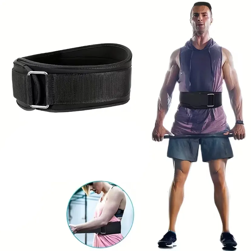 Adjustable Weight Lifting Belt 1 Piece Waist Trainer with Double D-Ring Buckle for Squat Dumbbell Barbell Exercises Fitness Belt