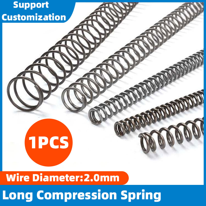 1PCS Machinery Coil Springs Compression Spring Extended Extra Long Pressure Spring Wire Diameter 2.0mm OD 10mm-25mm Length 300mm