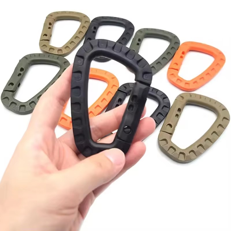1/2/3/4pcs Outdoor Mountaineering Tactics Hanging Buckle Mountaineering Buckle Nylon Mountaineering Bag Hanging Key D Buckle