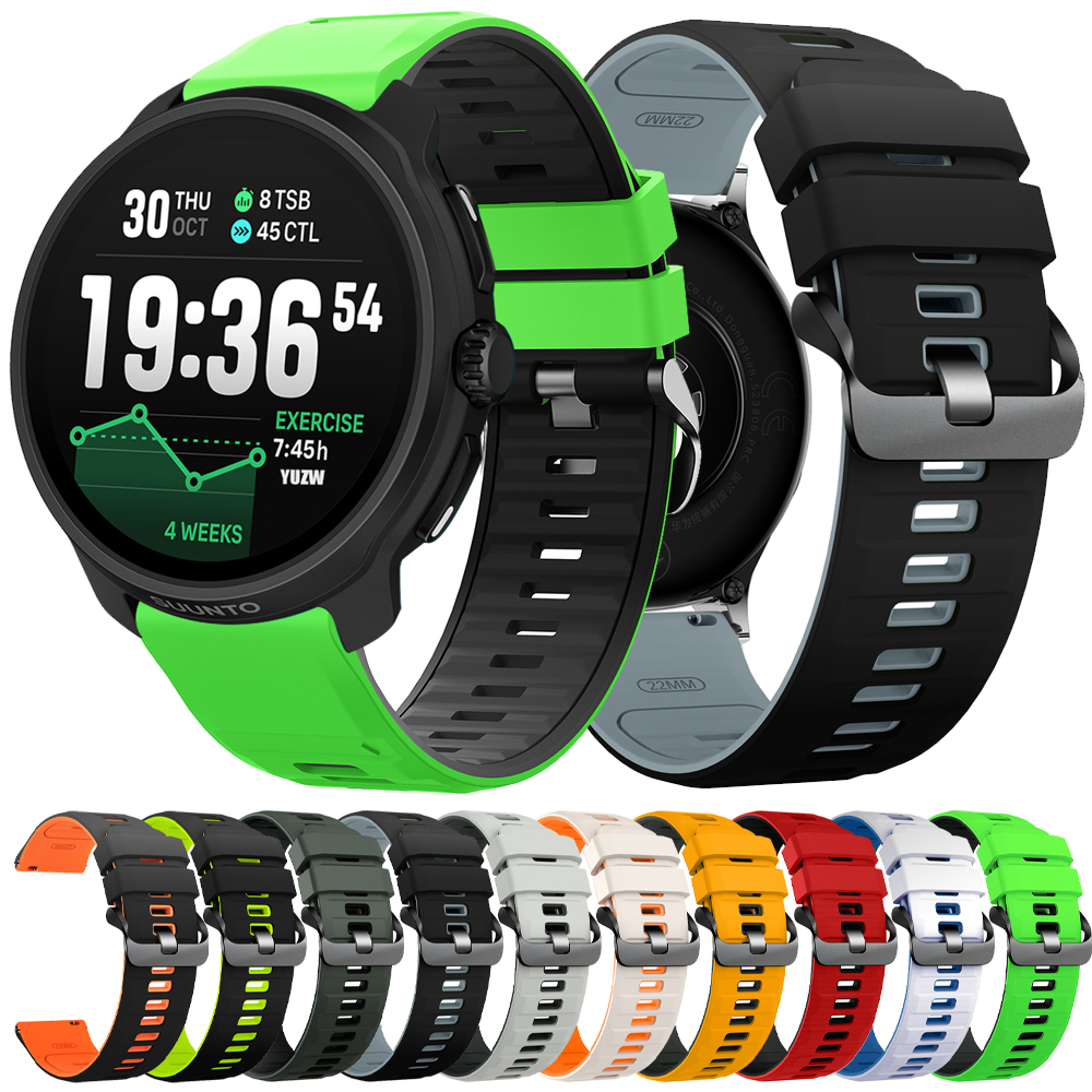22MM Silicone WatchBand Strap For SUUNTO RACE 2 S/RUN/OCEAN/VERTICAL/SUUNTO 9 PEAK PRO/5 PEAK WristStrap Quick Release Bracelets