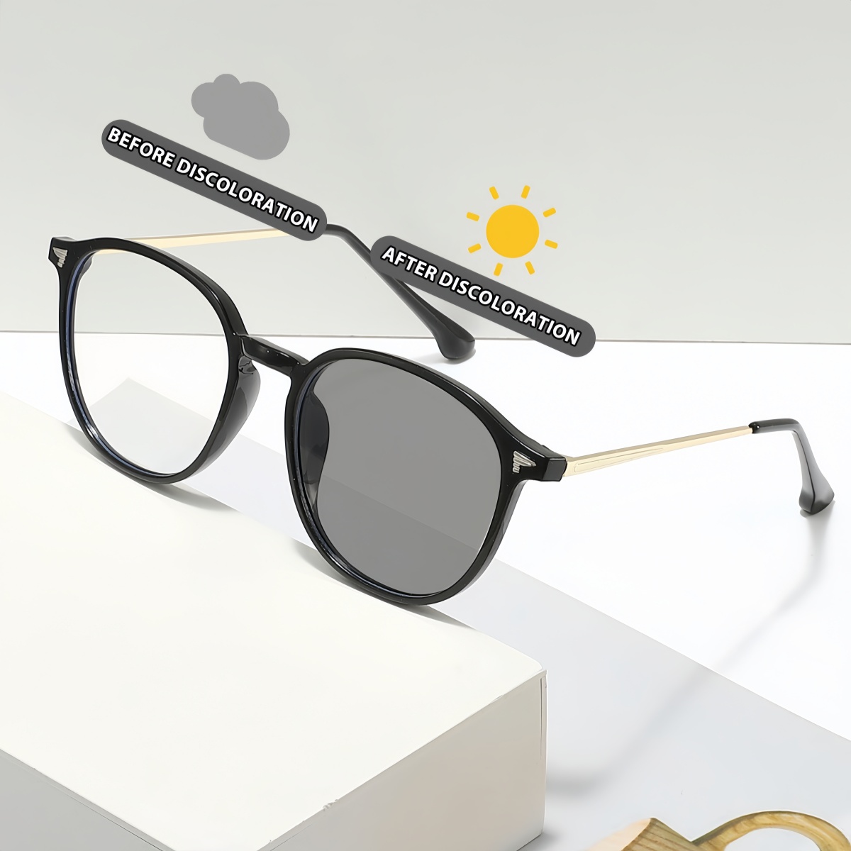 1pc European and American style men's and women's fashionable color changing sunglasses trendy and versatile summer sun shading