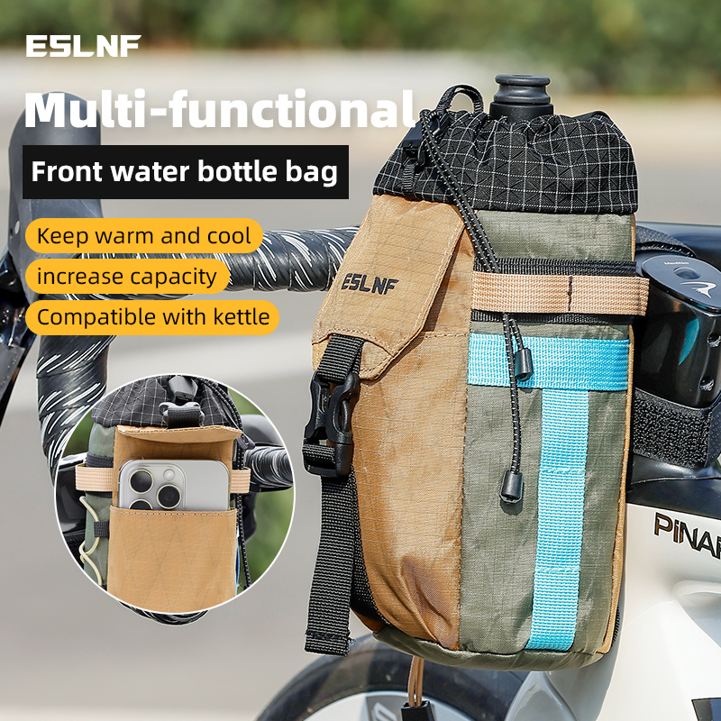 Retro Rainproof Bicycle Handlebar Bag Weather-Resistant Cycling Pouch for Road Mountain Bikes, Outdoor Bike Bottle Storage Bag
