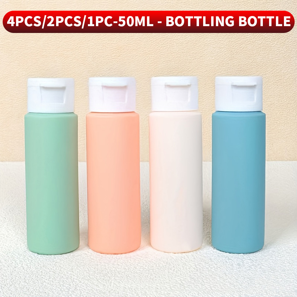 50ml mini PET bottle, portable travel toiletries container, 4/2/1 reusable cream gel liquid cosmetics tank