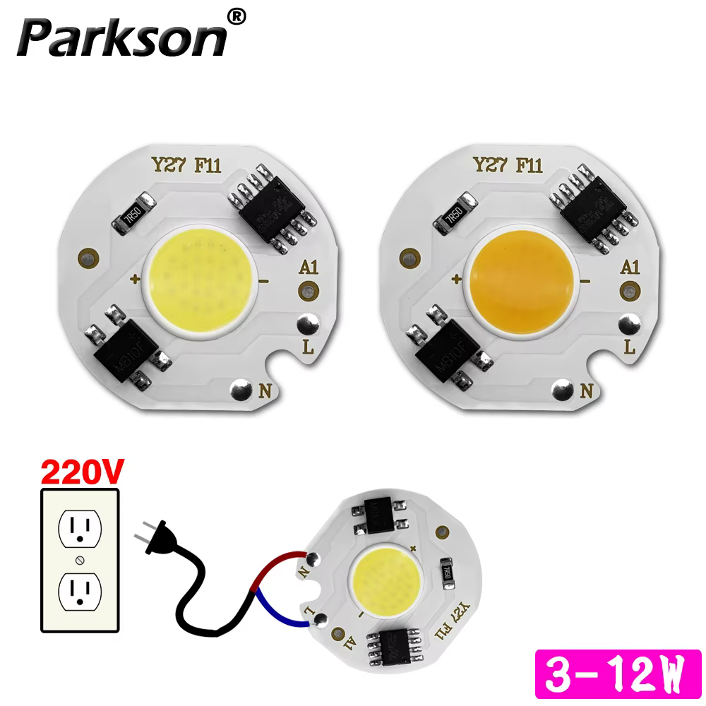 4PCS Y27 LED CHIP 220V 12W 9W 7W 5W 3W COB Chip LED Lamp Matrix No Need Driver for Spot Lighting Floodlight Diy Ourdoor Lighting