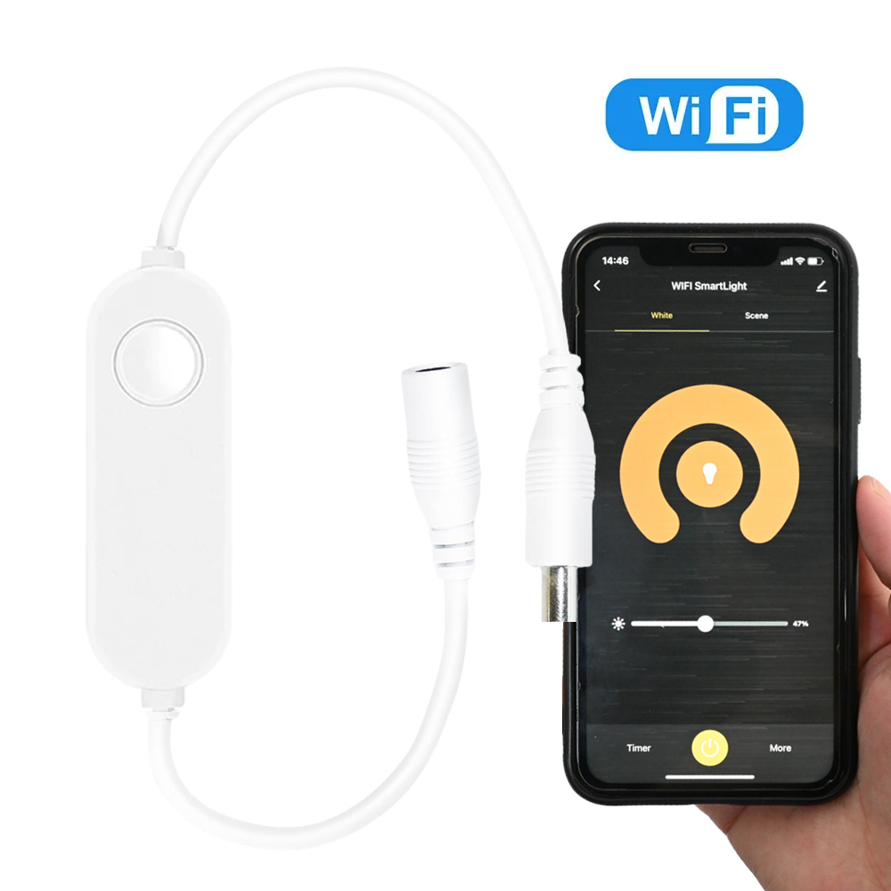 WiFi Led Dimmer DC 5V 12V 24V Single Color LED Strip Controller TUYA Smart Life APP Voice Control FR Alexa Home Assistant