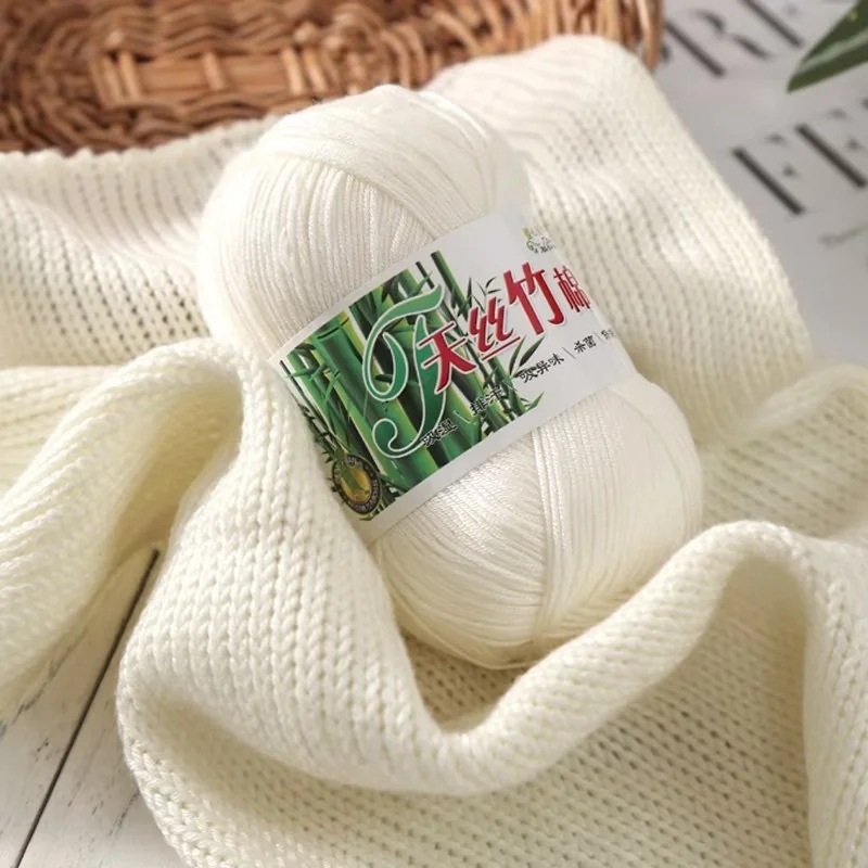 1Pc 50g Bamboo Yarn hand knitting Soft Cool Summer thin thread knit sweater dress blanket Crochet hat bag amigurmi