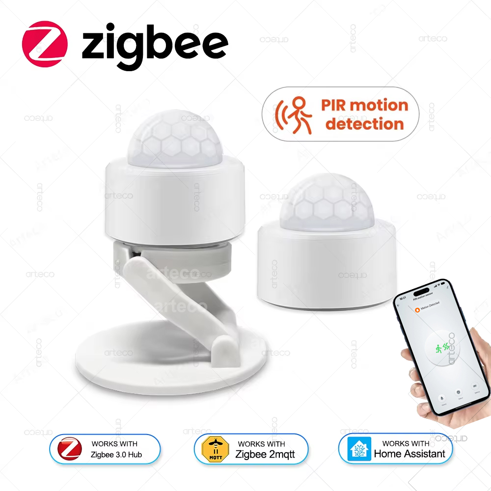 2X Tuya Zigbee PIR Motion Sensor Human Body Motion Sensor Smart Life Control Works with Home