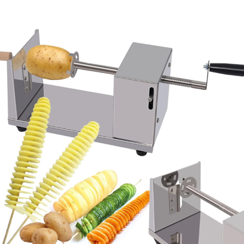 Twisted Potato Slicer Stainless Steel Spiral Potato Cutter Spiral French Fry Cutter Manual Potato Twister Cutter DIY BBQ Slicer