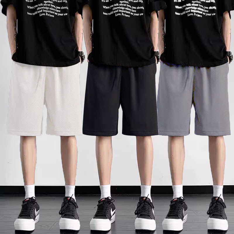 Summer Breathable Men Mesh Shorts Gym Bodybuilding Casual Loose Shorts Joggers Outdoor Fitness Beach Short Pants Sweatpant M-5XL