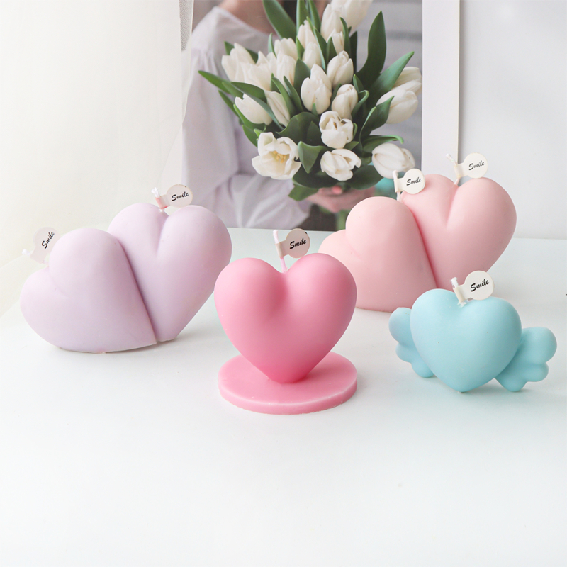 3D Heart-Shaped Silicone Mold for DIY Love Candles and Soaps -Perfect for Valentine's Day Gifts