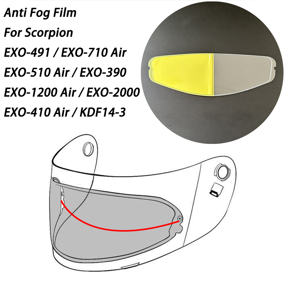 Motorcycle Helmet Visor Insert Anti-Fog Clear For Scorpion EXO 410 / 491 / 510 / 710 / 2000 390 1200 Air