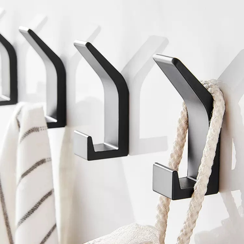 Creativity Hooks Door Clothes Coat Hat Bags Hangers Aluminum Alloy Kitchen Bathroom Rustproof Towel Double Hooks Wall Hooks