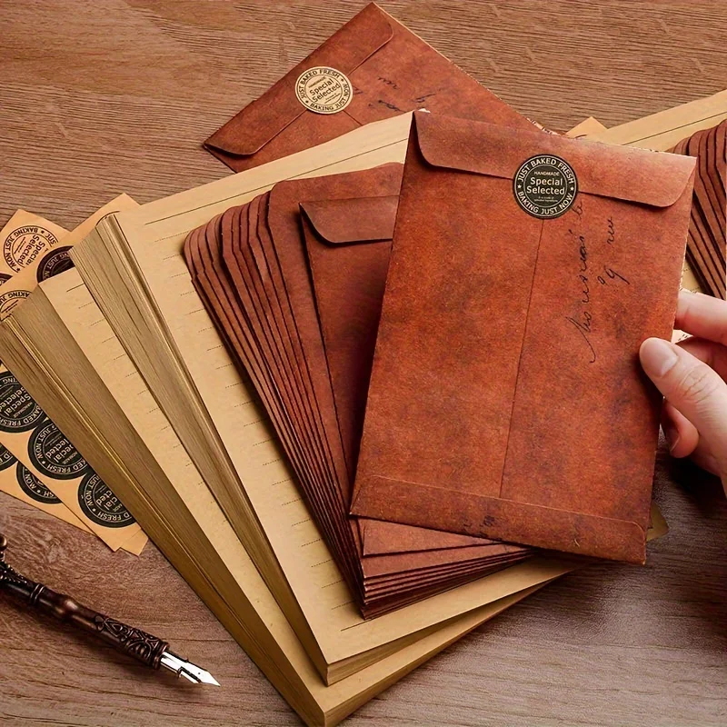 10pcs multi-functional vintage leather envelopes,creative and simple ancient-style envelopes.Wedding party invitation envelopes.