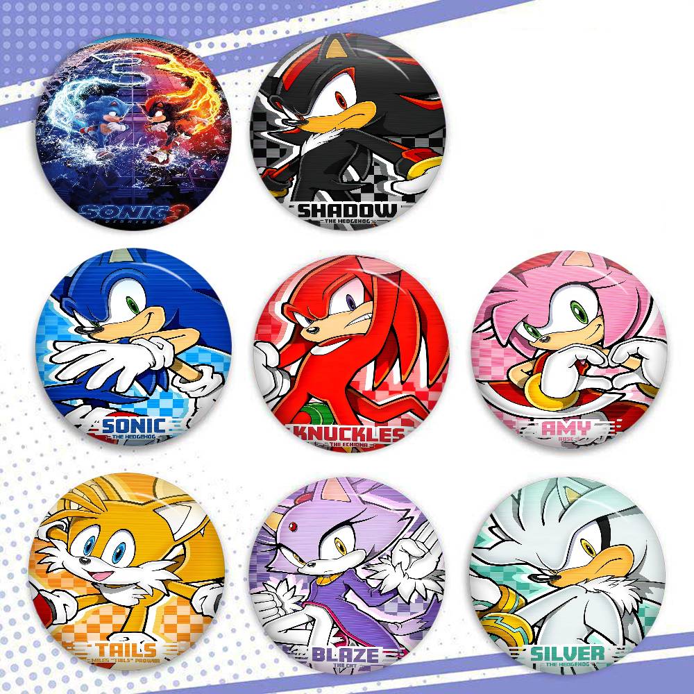 PC Classic Anime S-Sonic Characters Cute Series Pins Funny Badge Interesting Cartoon Animals Brooches Backpack Clothes