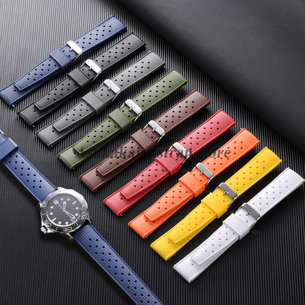 18mm 20mm 22mm Quick Release Tropical Silicone Strap Waterpfroof Band for Wristband for Bracelet for