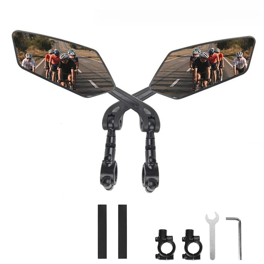 Bicycle Rearview Bike Adjustable 360° Rotate Wide Angle Mirror Road Bike Handlebar Rear View Mirrors Bicycle Accessories